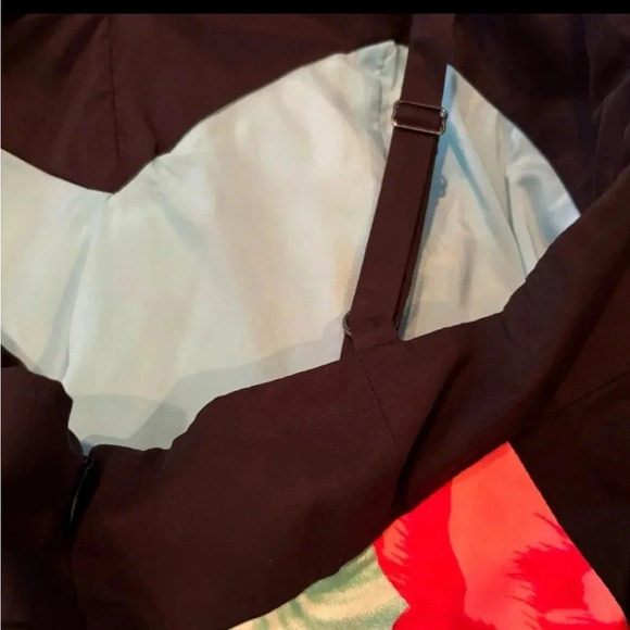 NANETTE LEPORE EUC WOMENS DRESS MINI SUMMER BLUE BLACK GREEN WEDDING WHITE SZ 2 - Picture 7 of 8